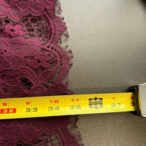 Mi a mi Women’s Small Burgundy Lace Dress Wedding High Neckline Coquette‎ Y2K - Picture 10 of 15